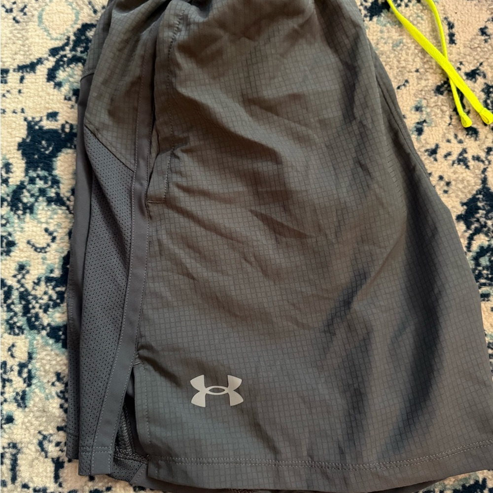 Under Armour Black Shorts with Neon Green Drawstring